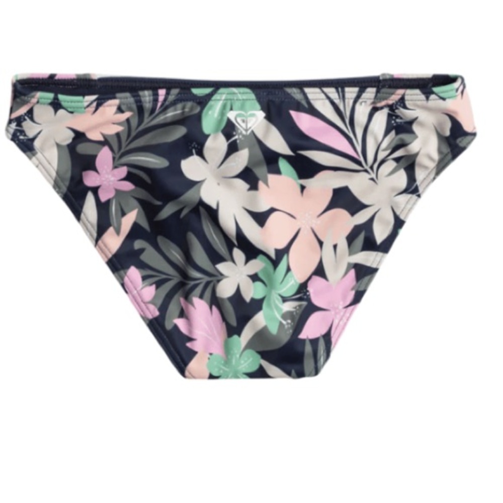 Roxy Girls size 16 NWOT multi-color floral and navy striped bikini bottom!